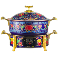 ORB-472 花開(kāi)富貴 景泰藍(lán)-純銅電火鍋 